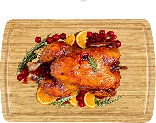 Miniatura 2 de Fashionwu Tabla de cortar de bambú extragrande de 29.9 in para cocina, tablas de cortar de madera grandes de 30 x 20 pulgadas con ranura para jugos,