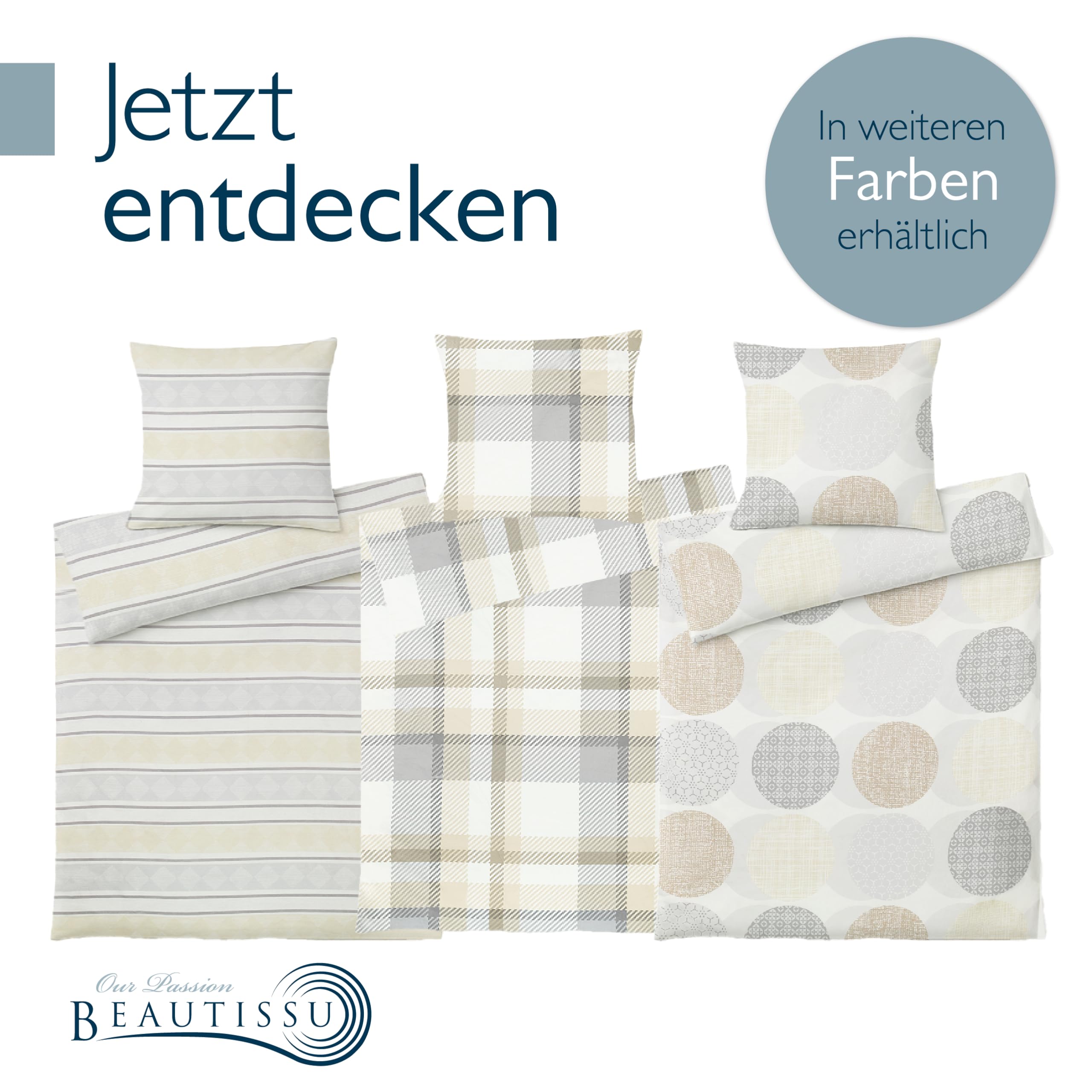 Beautissu Biber Bettwäsche 4teilig 100% Baumwolle Flanell Winterbettwäsche | 135x200cm Beige warme Feinbiber 2X Bettbezug & 2X Kissenbezug 80x80cm Biberbettwäsche Bettwäsche-Sets warm Winter Set Viola