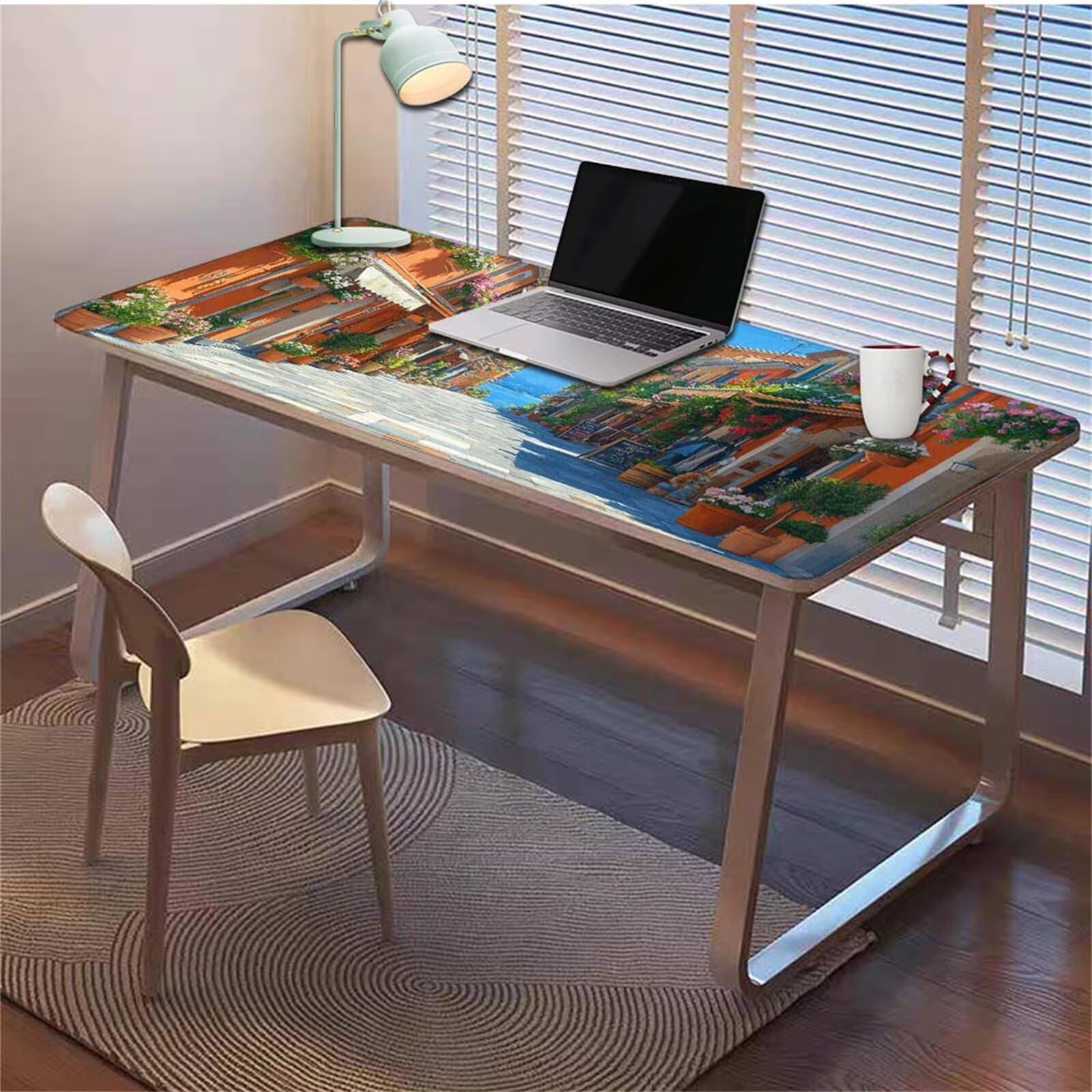 Gamingowa podkładka pod mysz 1200 x 600 x 3 mm, XXL, wodoszczelna, odporna na ścieranie, z przyszytymi krawędziami, niebieska, podkładka na biurko, poprawia prędkość i precyzję, pod laptopa, komputer