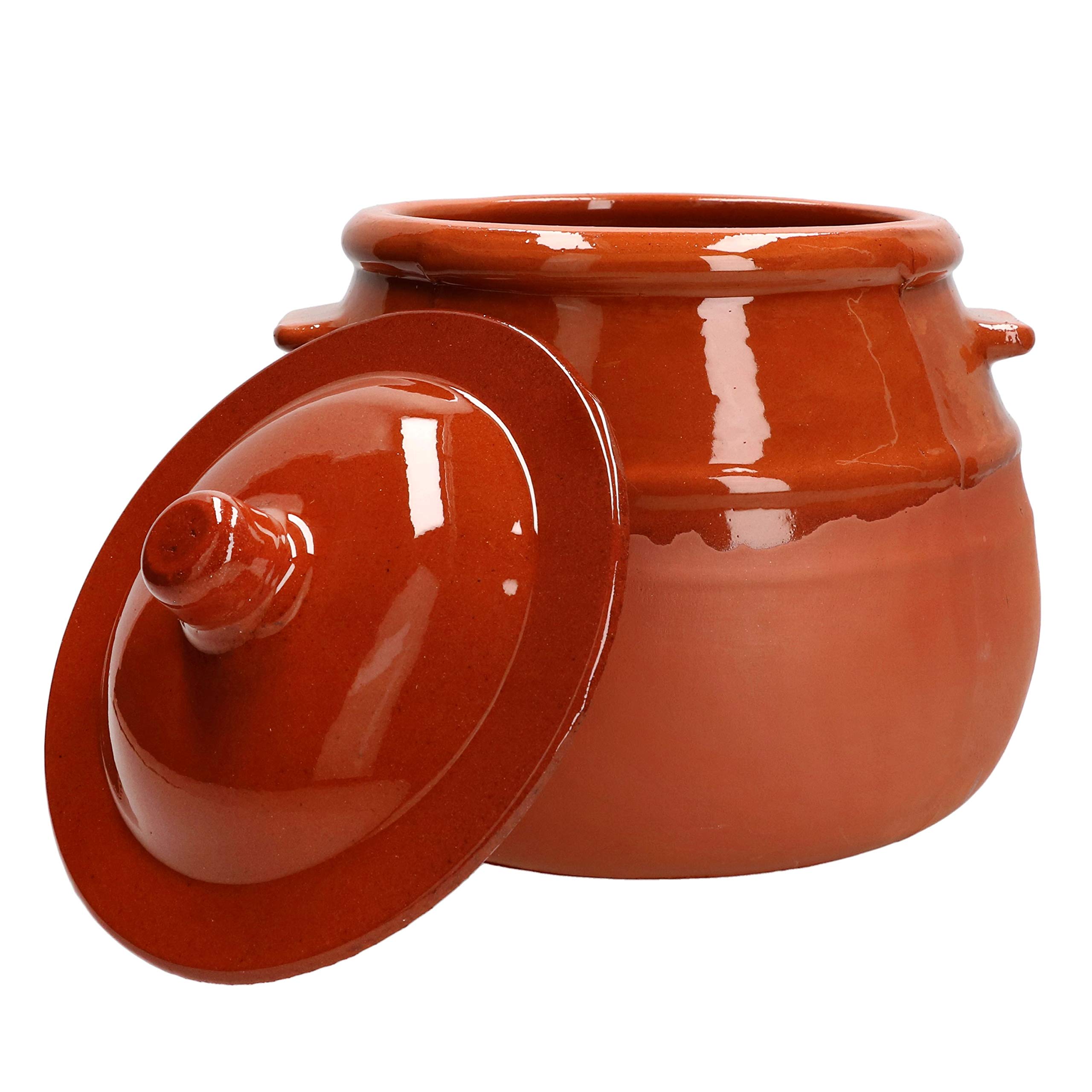 MamboCat Clay Pot with Lid, 2.5 Litres, for Cooking and as a Fermentation Pot, Oven-Safe, Glazed & Easy to Clean, Real Handmade, Each Clay Cooking Pot is Unique, Sauerkraut Pot Brown, 2.5 MamboCat Clay Pot with Lid, 2.5 Litres, for Cooking and as a Fermentation Pot, Oven-Safe, Glazed & Easy to Clean, Real Handmade, Each Clay Cooking Pot is Unique, Sauerkraut Pot Brown, 2.5