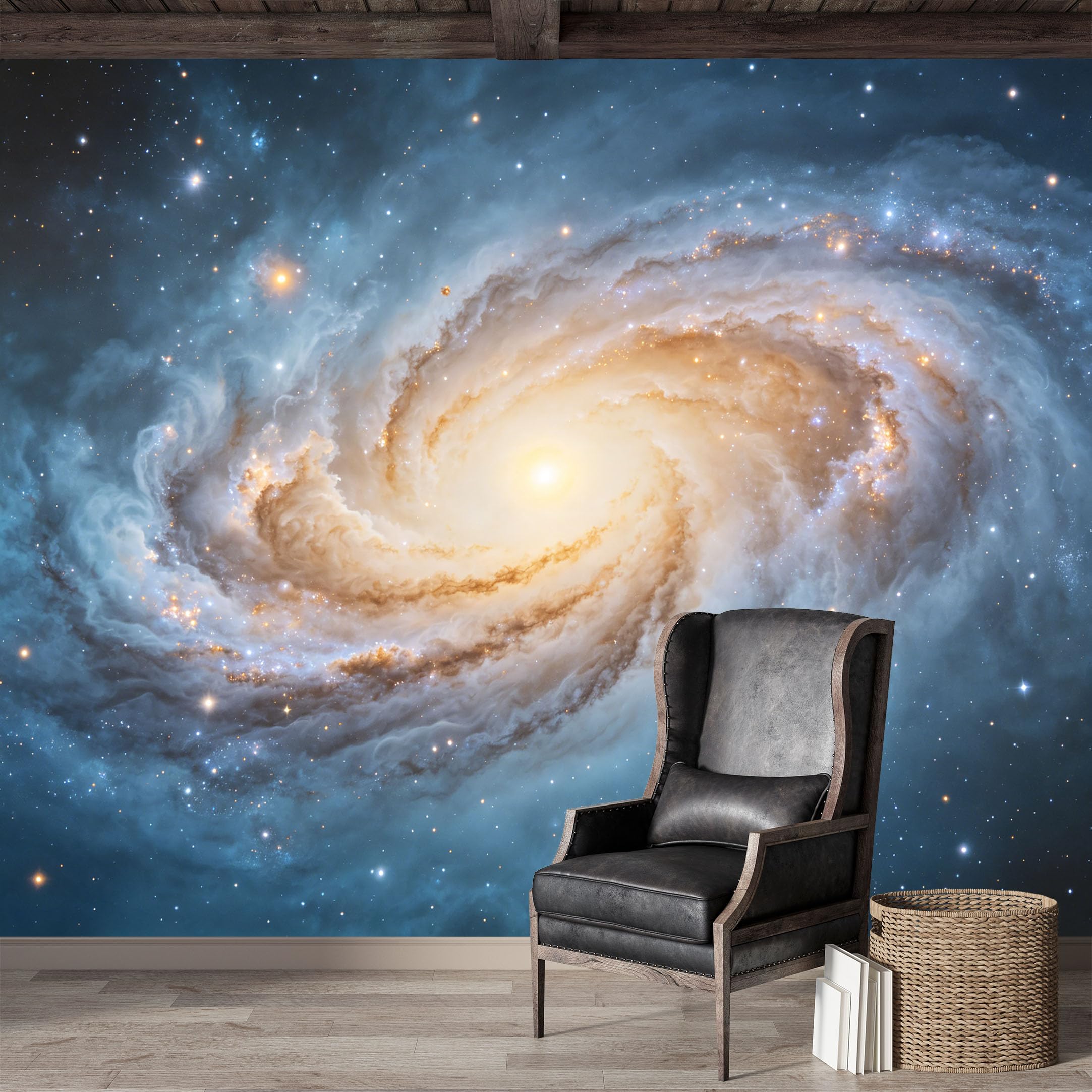 Custom Size Wall Mural,Galactic Nebula Swirl Space Cosmic View Premium Water Activated SelfAdhesive Wallpaper,Removable Wall Covering,Easy DIY Install Wall Art for Indoor Home Decor