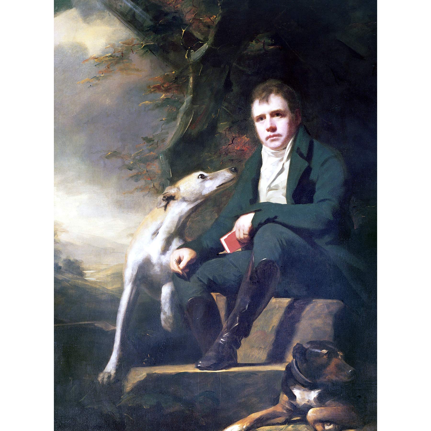 Raeburn Portrait Sir Walter Scott Dogs Painting Large Wall Art Print Canvas Premium Mural