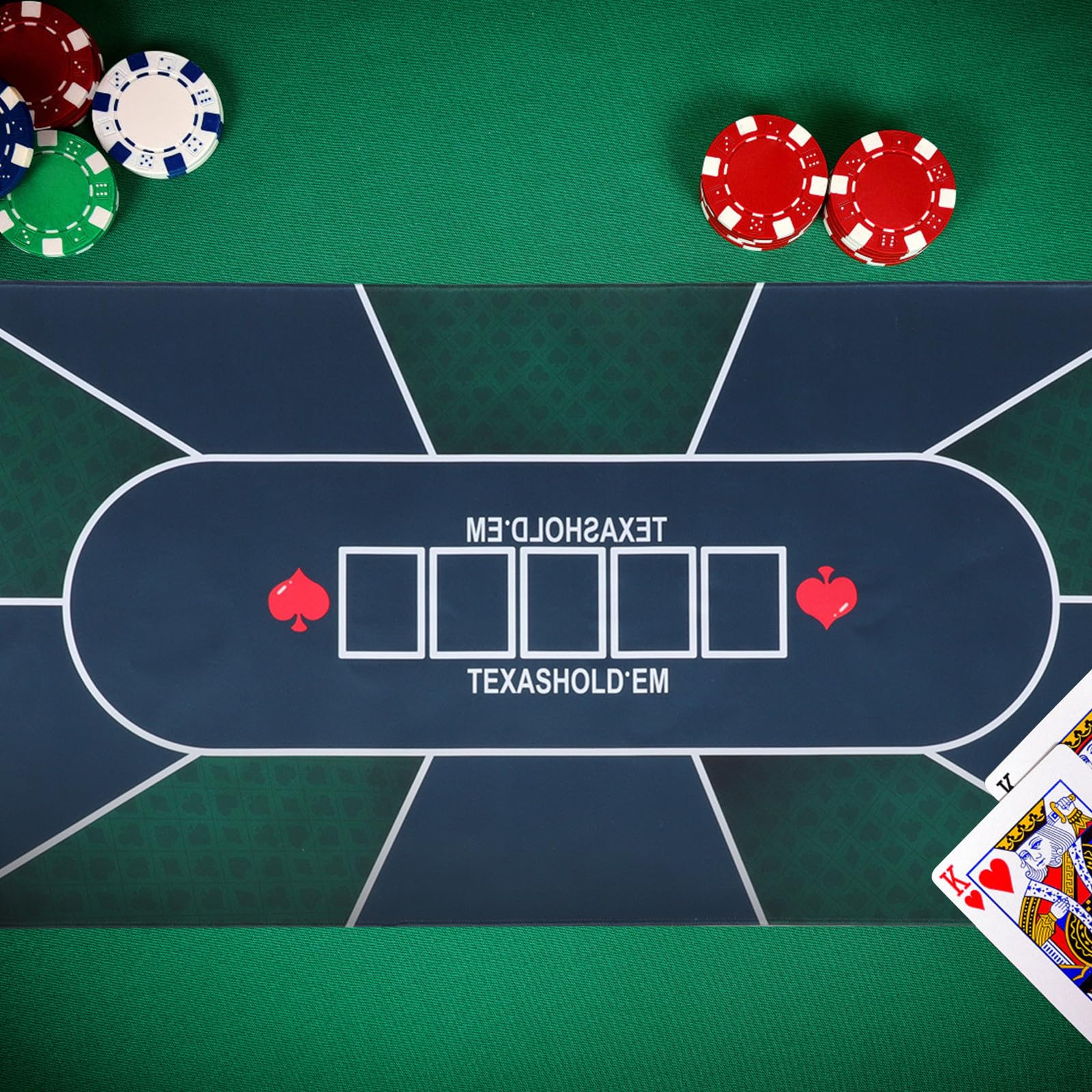 Mipcase Pokermatte aus Gummi Rechteckig Weiche Spielmatte mit Schalldämmung Klassisches Druckmuster für Poker und Brettspiele