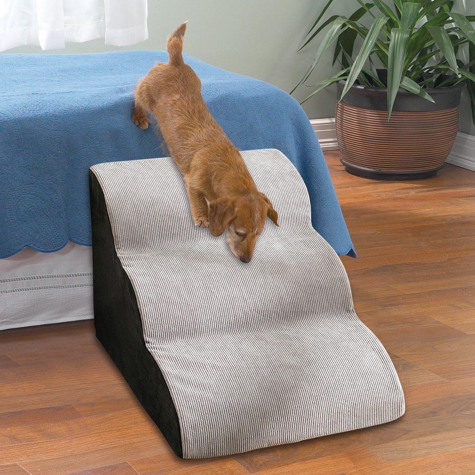 Escaleras para Perros de 3 peldaños | Escalera para Perros de 3 escalones, Escalera Ondulada para Mascotas, Escalera de Escalada para Perros pequeños, Escalera de Esponja para Perros pequeños,