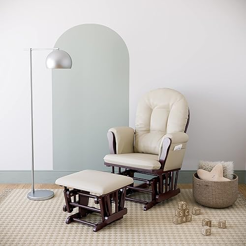 Miniatura 2 de Storkcraft - Mecedora y otomana con cojines acolchados con bolsillo de almacenamiento rodamientos de bolas de metal cerrados para un movimiento de