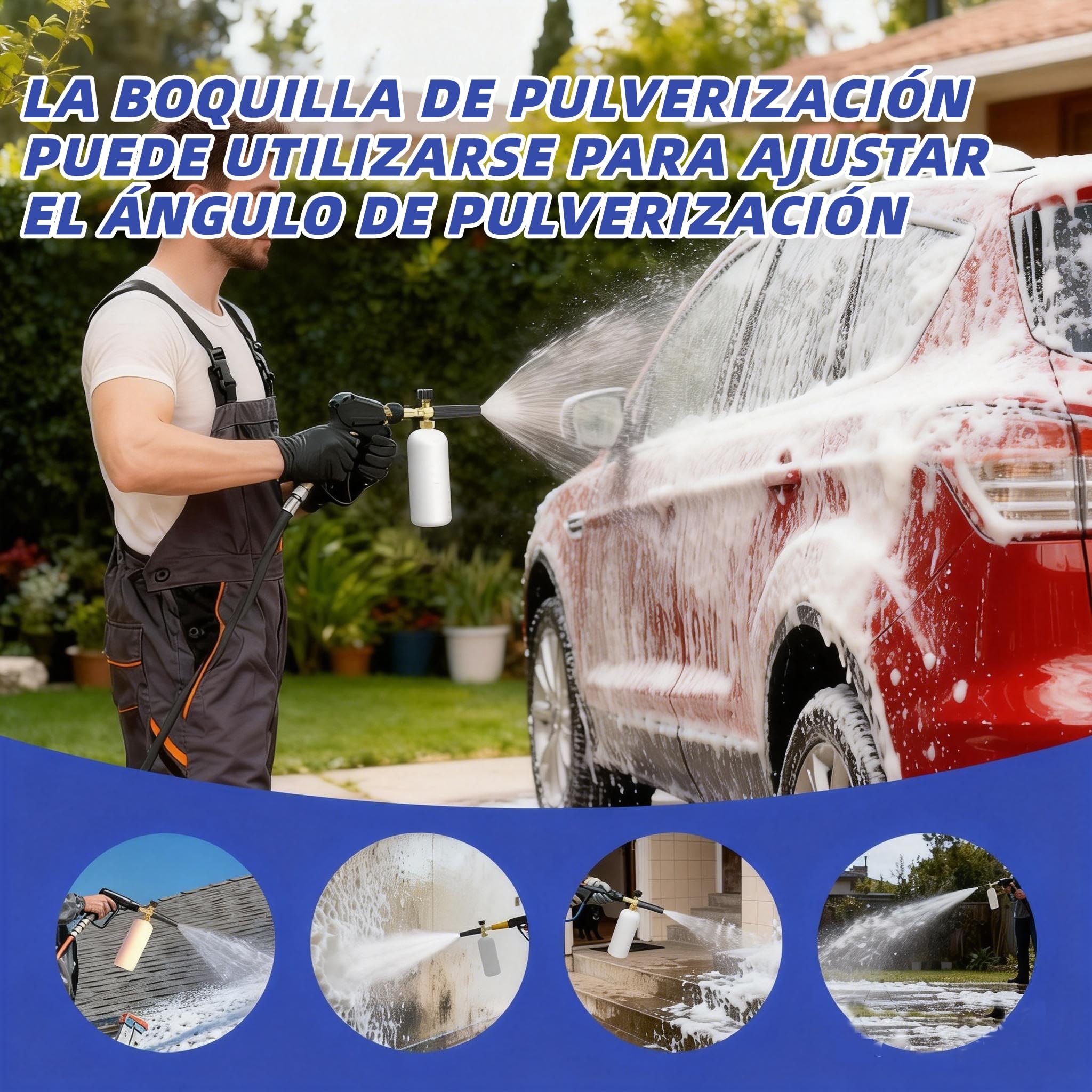 Stone Banks Boquilla de Espuma para Kärcher HD/HDS pistola de lavado a presión, Pulverizador de espuma 1L