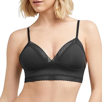 Maidenform Women's Lacy Triangle Bralette, Lace Bra with Convertible Straps, Wireless Bralette Bra Pack of 1