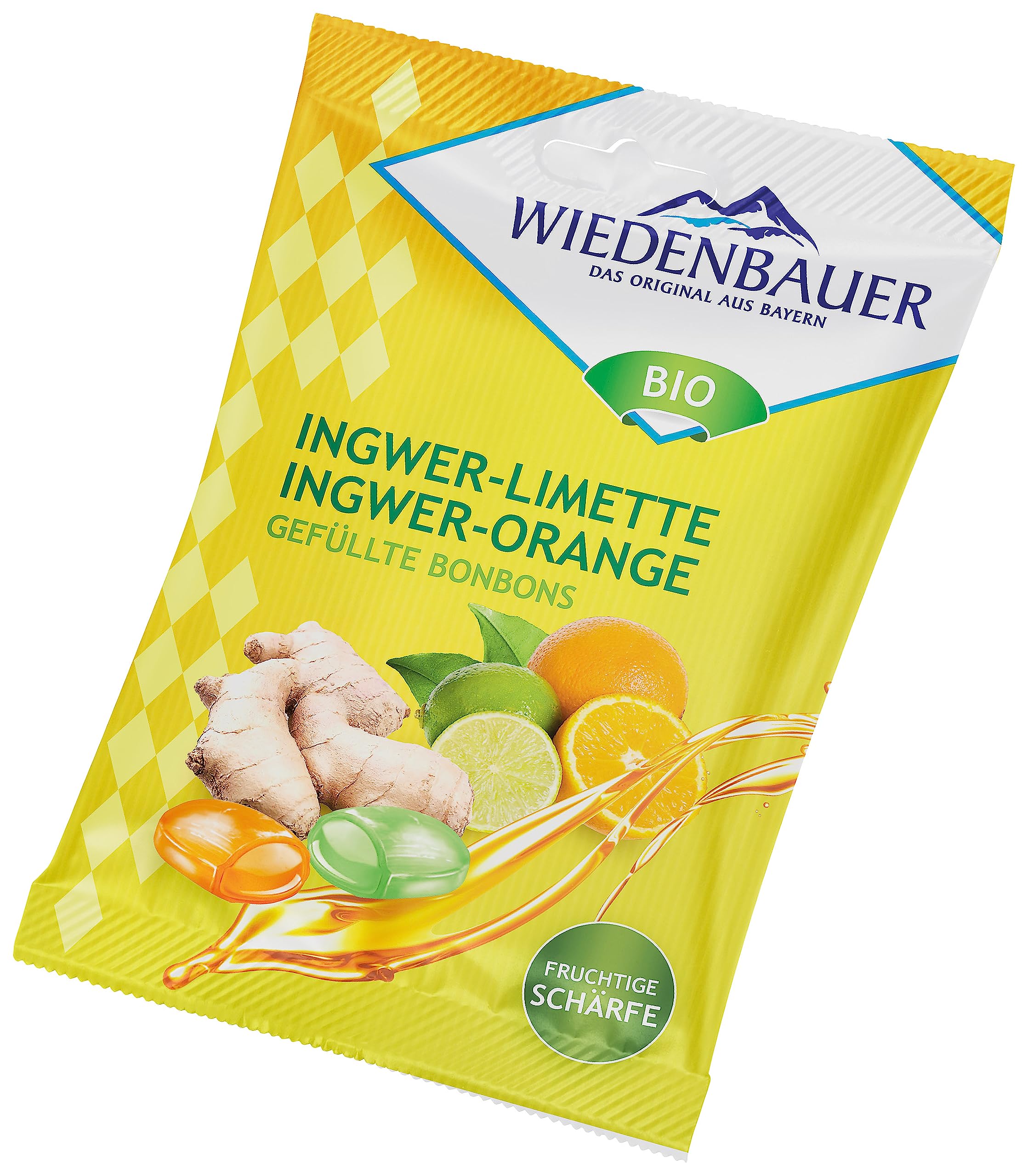 Wiedenbauer Gefüllte Bonbons, Ingwer-Limette & Ingwer-Orange, 75 g