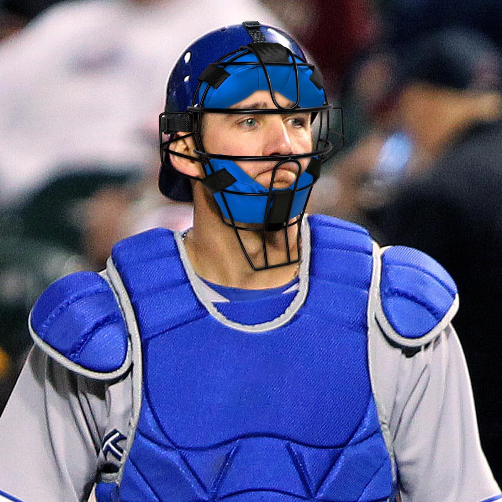 Softball-Catcher-Maske, leichte Schiedsrichter-Maske,Schützendes, verstellbares Geschirr Softball Fielder's Masque - Traditionelle Baseball-Fängermaske aus hohlem Stahl mit bequemer Passform für Softb