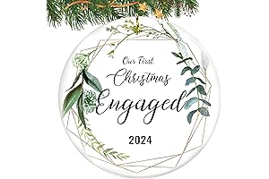Engagement Gifts for Couples, Our First Christmas Engaged, 2024 Wedding Ornaments