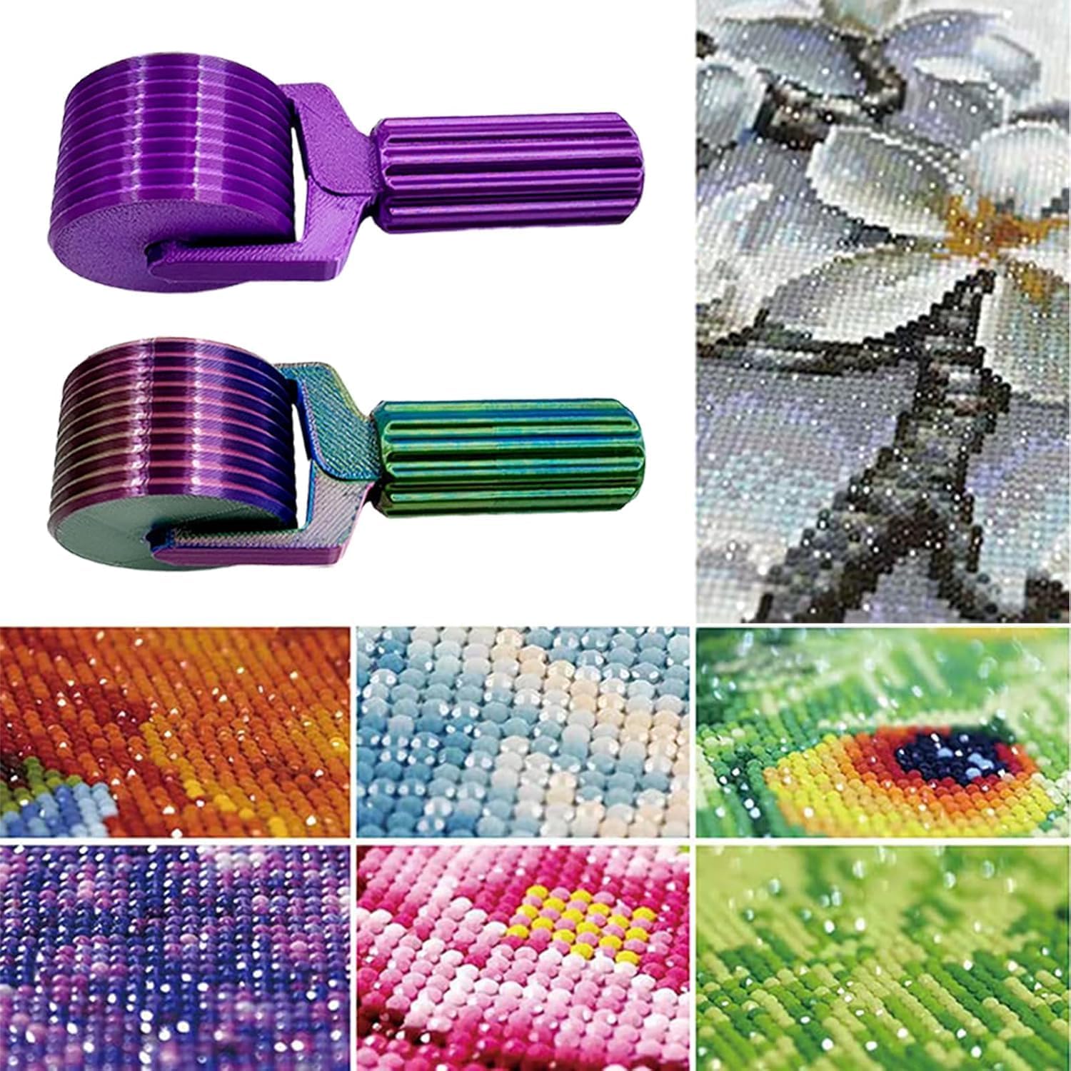 Rullo per pittura a diamante, confezione da 2 strumenti per lisciare gli strass, kit artistico 5D fai da te, accessori per progetti artigianali