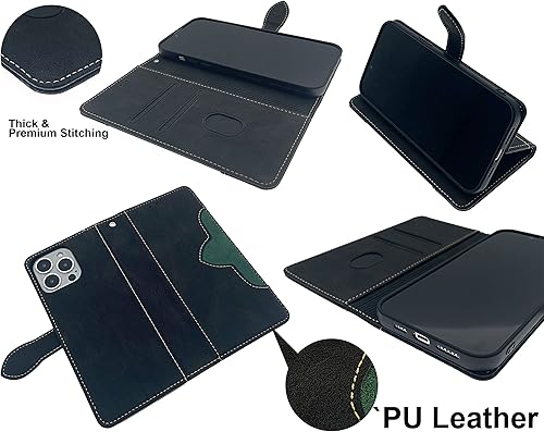 Miniatura 5 de Vigorbee Funda compatible con iPhone 13 Pro Max de 6.7 pulgadas con función de soporte para teléfono, funda de cuero para teléfono, cartera y ranura