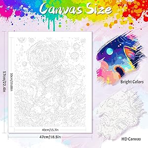 Yunnuo Starry Night Cat Paint by Numbers Kit for Adults Beginner,Paint by Numbers Animals,DIY Adult Paint by Numbers on Canvas for Home Decor & Gift (16x20 inch/40x50cm)