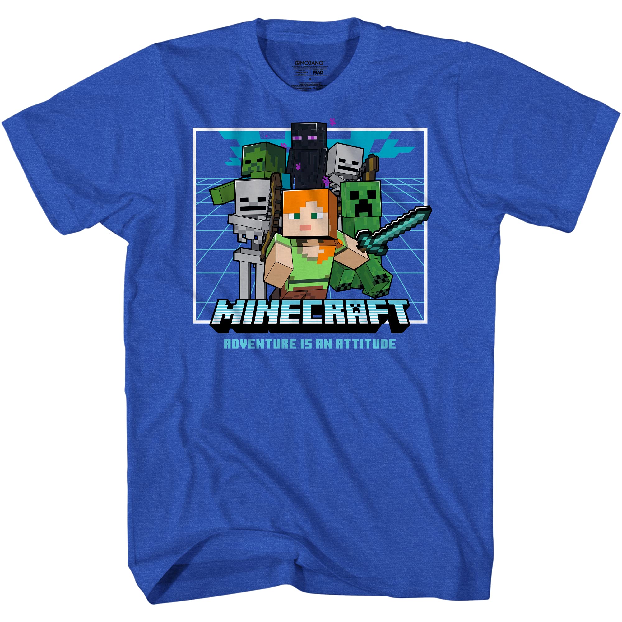 Mad EngineMinecraft Adventure Attitude Big Boys Youth T-Shirt Licensed