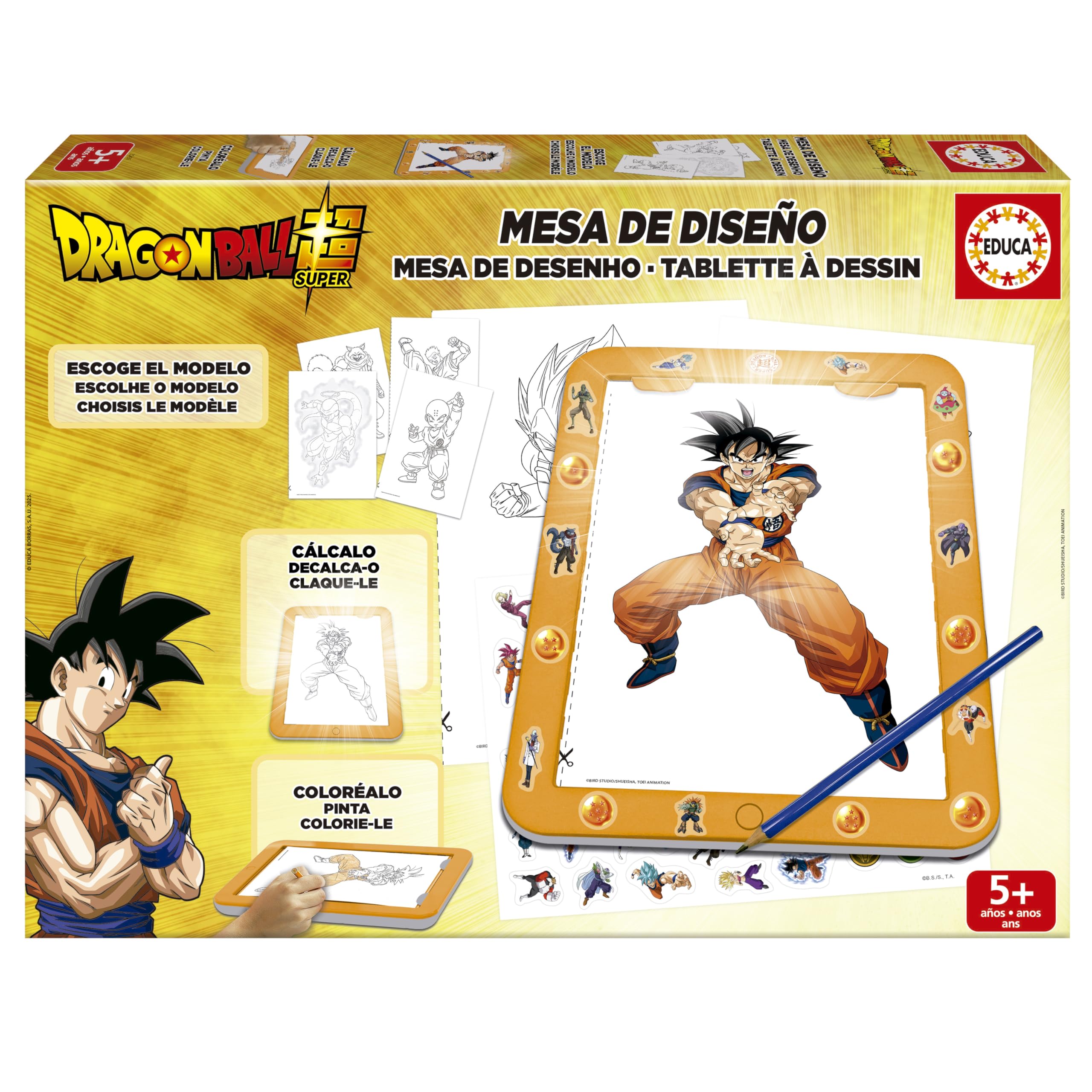 Educa Tablette à Dessin Lumineuse Dragon Ball 20439 Crée colorie décore à partir de 5 Ans