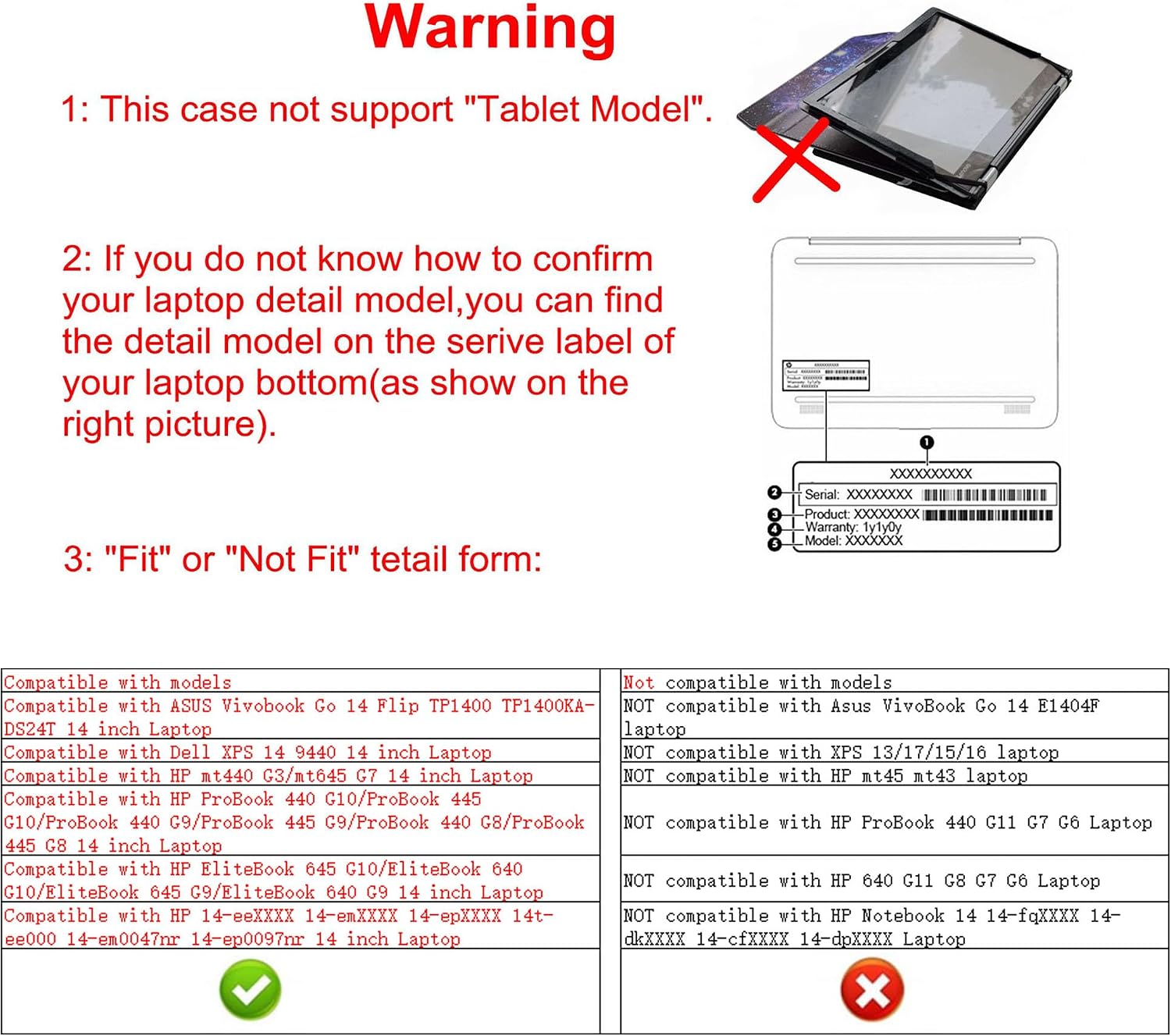 Protective Case for ASUS Vivobook Go 14 Flip TP1400 TP1400KA-DS24T,Case for Dell XPS 14 9440,Case for HP 14-eeXXXX 14t-ee000/ProBook 445 G10/ProBook 445 G10/mt645 G7/mt440 G3,Black
