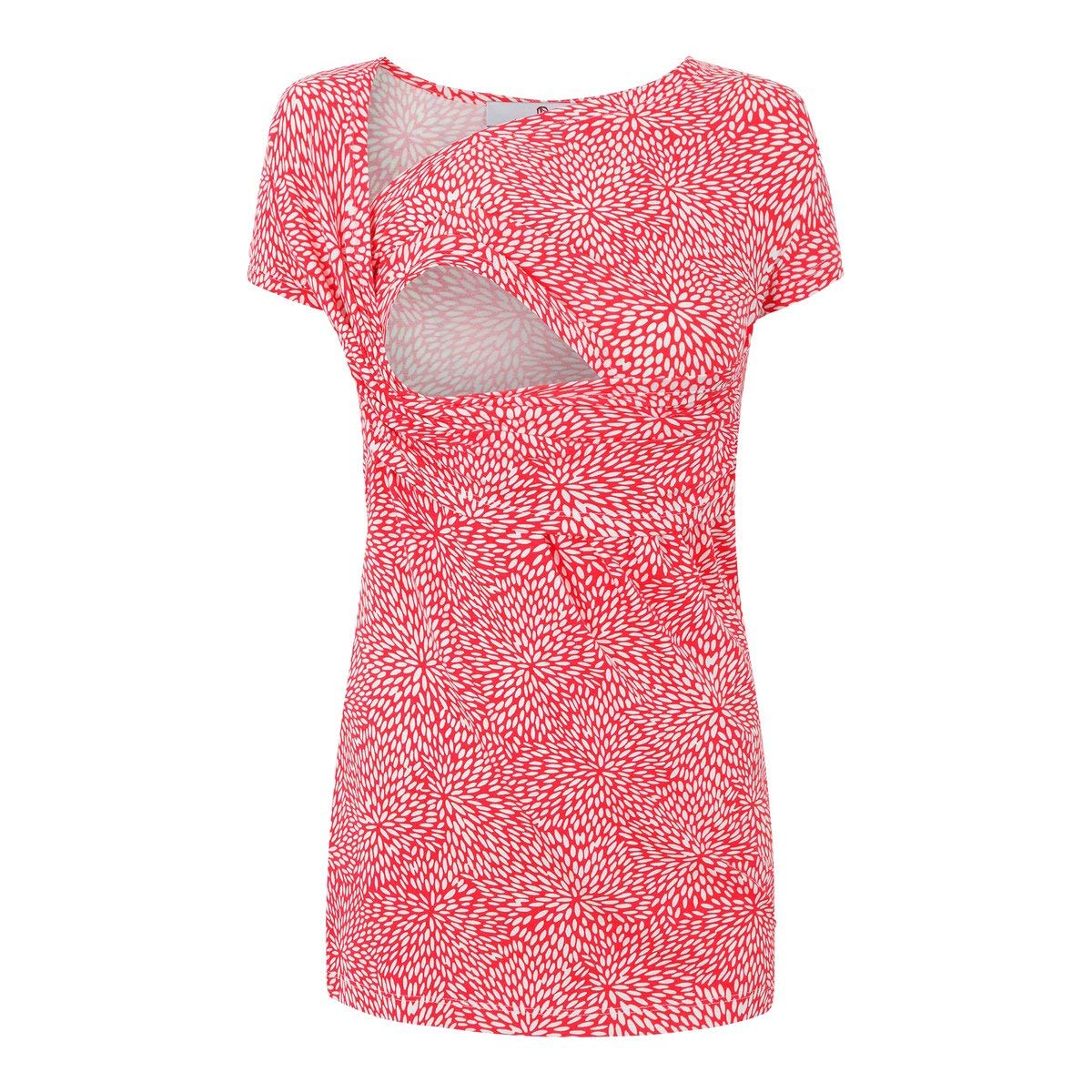 Bellybutton T-Shirt de Grossesse et d'allaitement T-Shirt de Grossesse T-Shirt de Grossesse, offwhite/Red