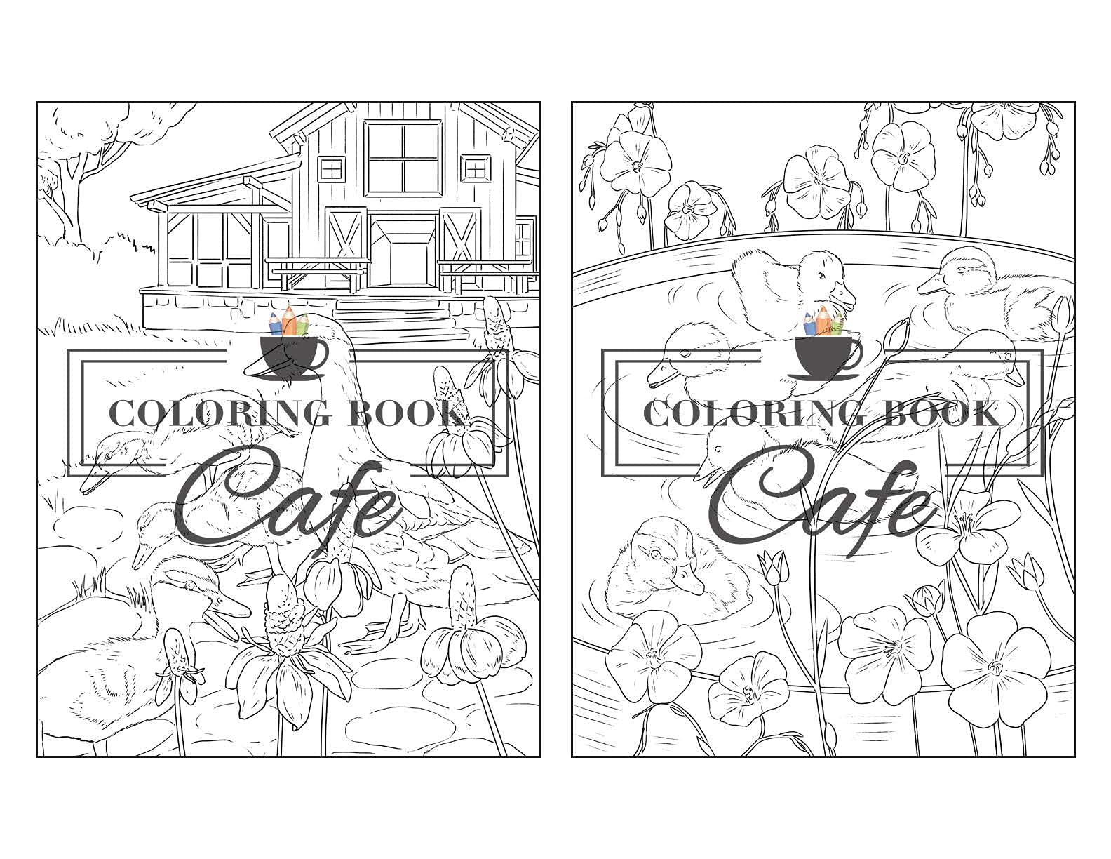 Country Farm: An Adult Coloring Book Featuring Beautiful Flowers, Cute Farm Animals and Relaxing Country Farm Scenes