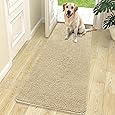Muddy Mat® Original Dog Door Mat for Muddy Paws, Super Absorbent Microfiber, Non-Slip Washable Pet Rug, Quick Dry Chenille Entryway Carpet, Machine Washable Indoor Outdoor mat, Beige 24"x72"