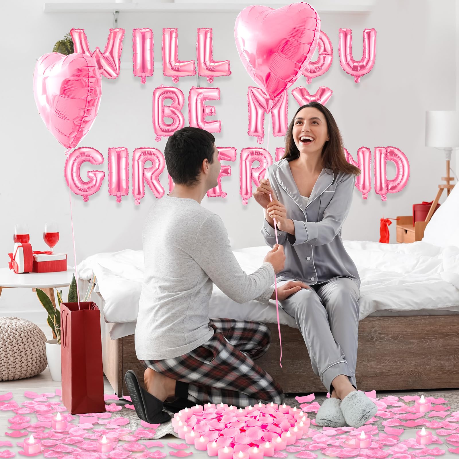 Seenelling Palloncino con scritta "Will You Be My Girlfriend", per proposta