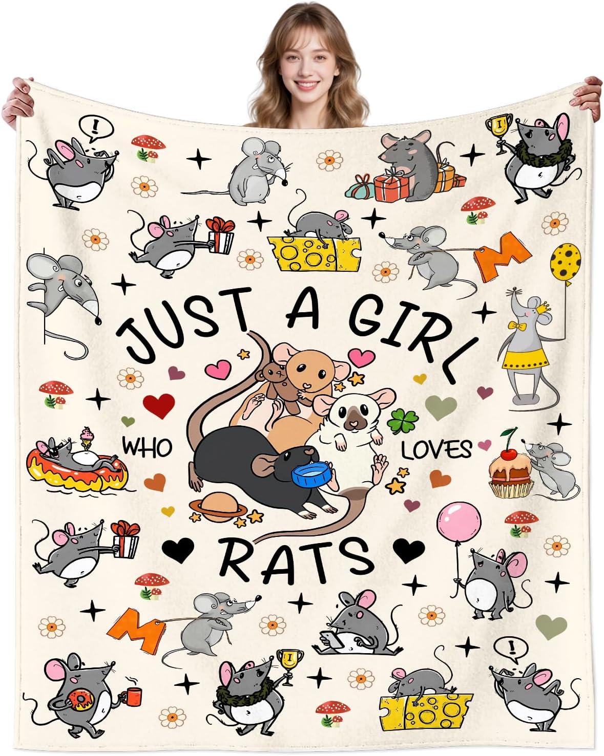 Sweet Cookie Blanket Gifts for Girls Women Dessert Lovers,Funny Food Blanket Chocolate Cookies Throws for Couch Sofa Bed Room Decor 60"x50"