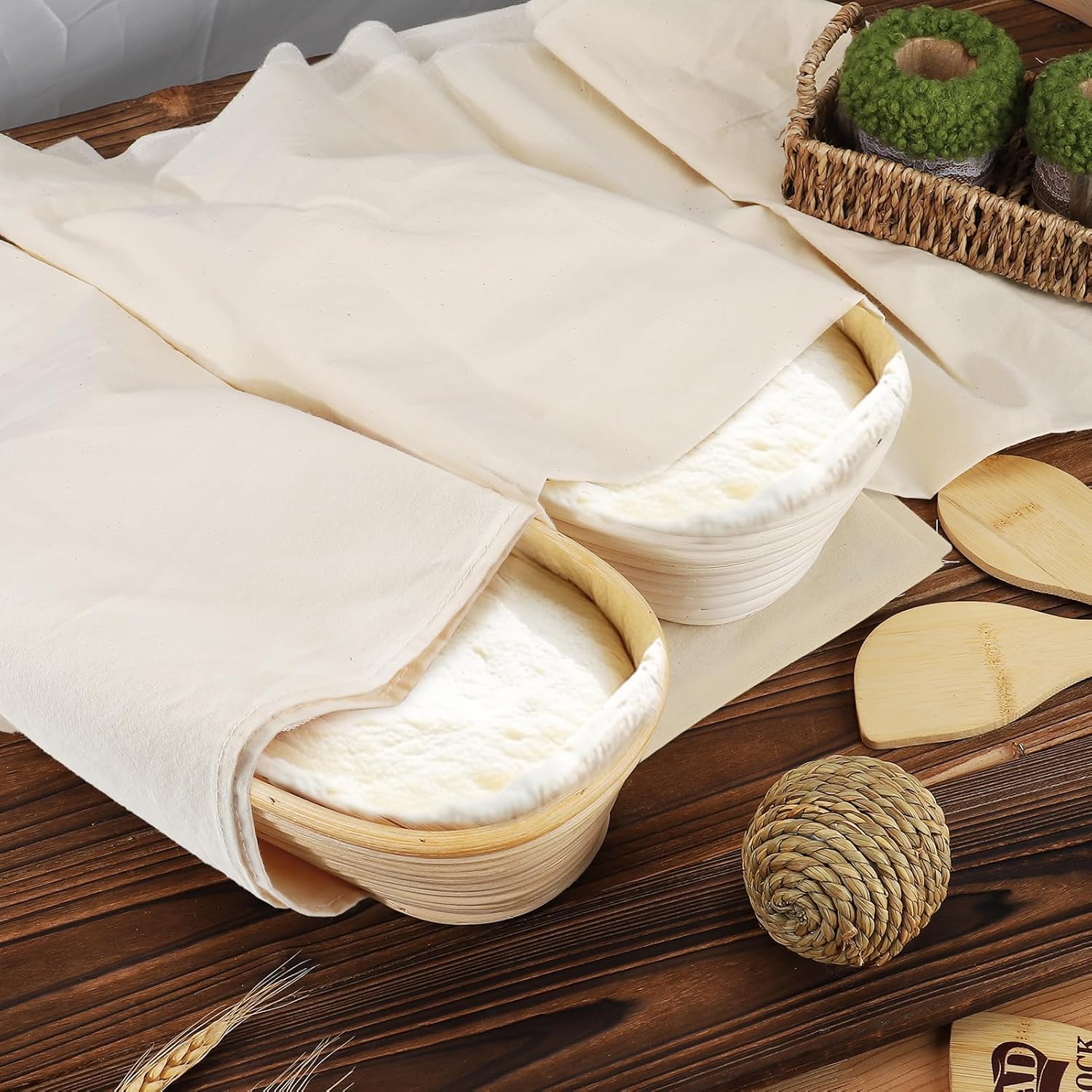 3Pcs 28"x28" Large Tea Towels for Sourdough Bread Baking - 100% Cotton Unbleached Reusable Flour Sack Towels, Proofing Cloth Supplies for Baguettes, Loaves, Ciabatta Dough Rising
