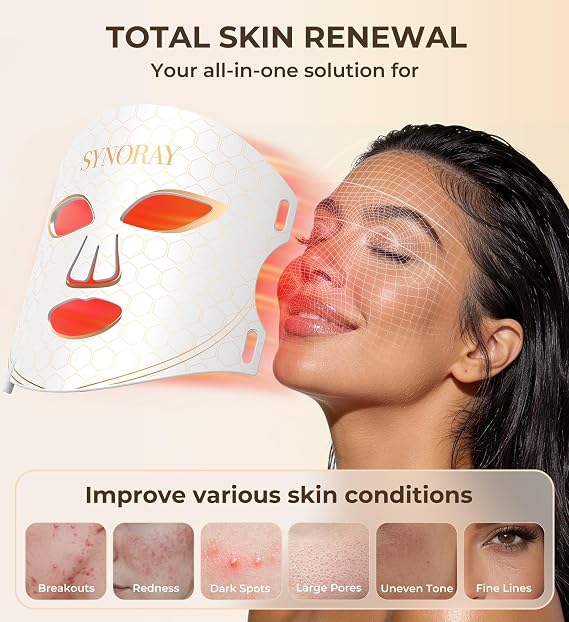 8 Modes LED 630nm 850nm NIR Red Light Therapy Mask for Face Ultra Light