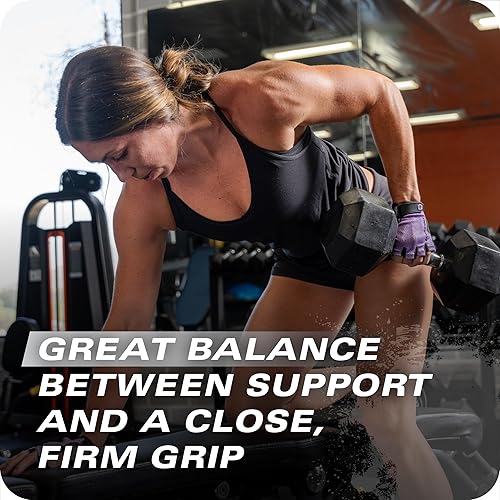 Miniatura 5 de Harbinger Power Gloves 3.0 - Guantes de levantamiento de pesas duraderos de medio dedo con cierre de muñeca ajustable, palma de cuero transpirable,