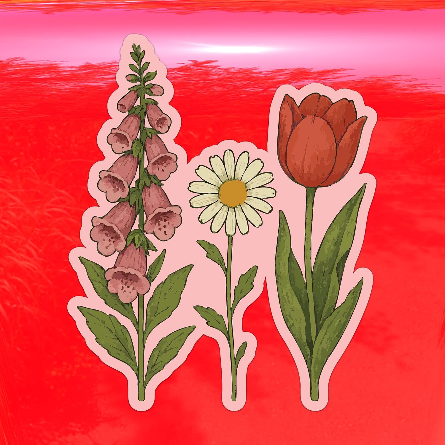 Foxglove Daisy Tulip FDT Decal - Vinyl Sticker for Cars, Laptops, Windows and Water Bottles - 5 Inches Tall image 5
