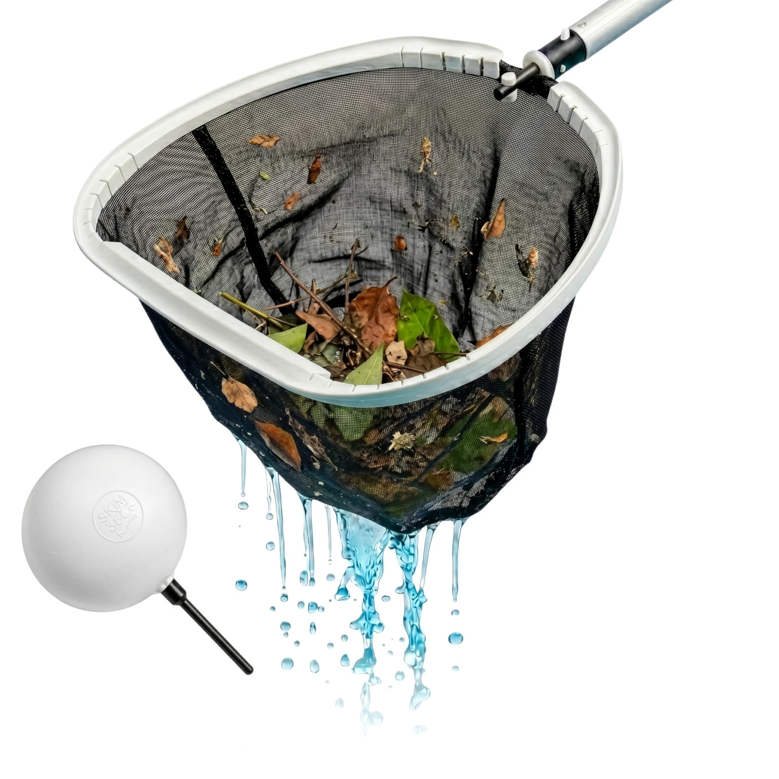 18" 2-in-1 Pool Skimmer &amp; Rake with Detachable Float