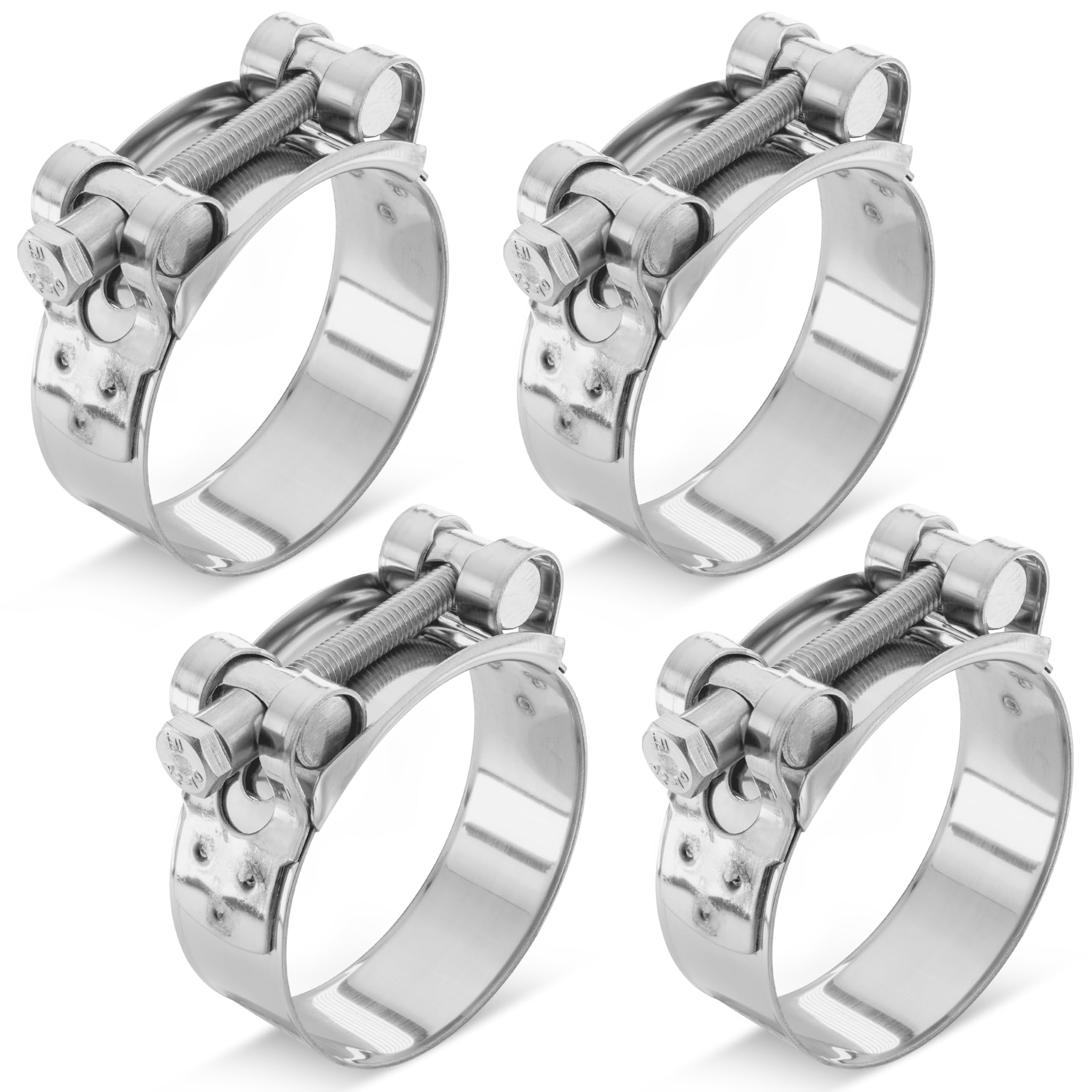 Poppstar 4 Pieces Joint Pin Clamps Stainless Steel Hose Clamps Clamping Range 56-59mm, Bandwidth 22mm, W4