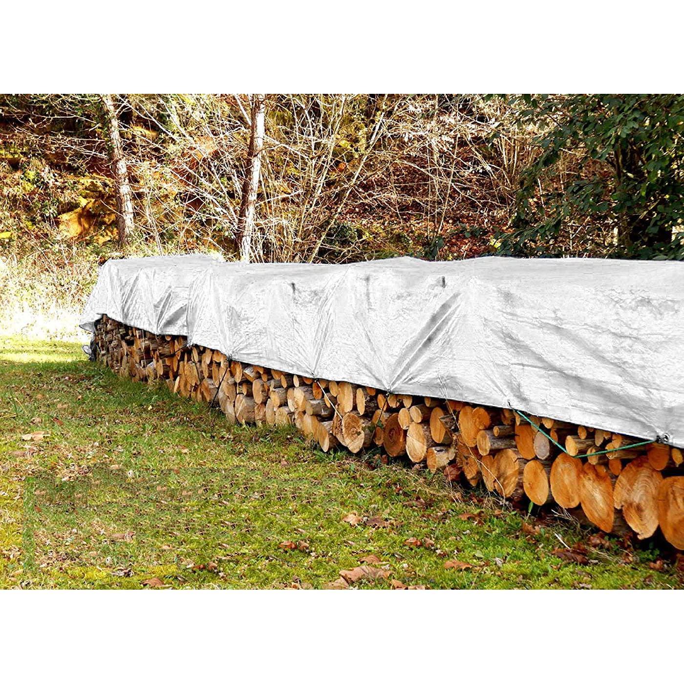 AC - Toldo/Lona de Polietileno para Exteriores, Fabricado en España, Gramaje de 90 con un tamaño de 5 x 8 Metros e Impermeable - Color Blanco