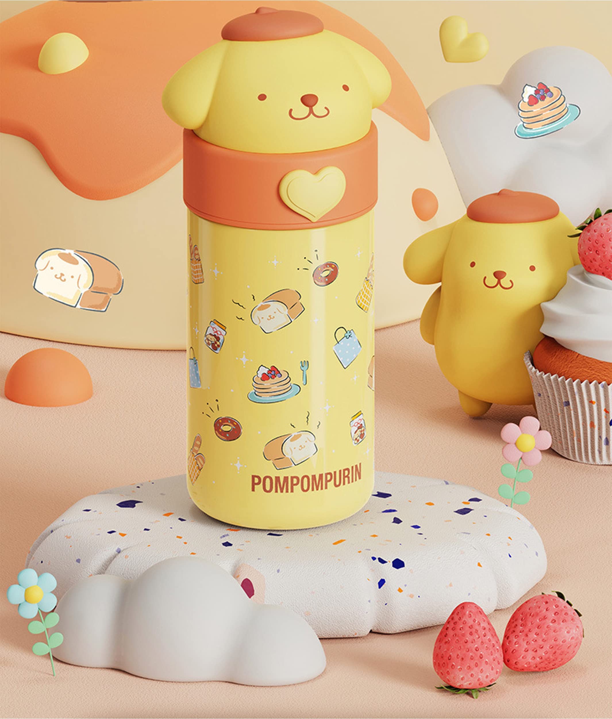Borraccia Termica Pomppompurin 420ml | Borraccia Acciaio Inox Per Bambini - Foto 2