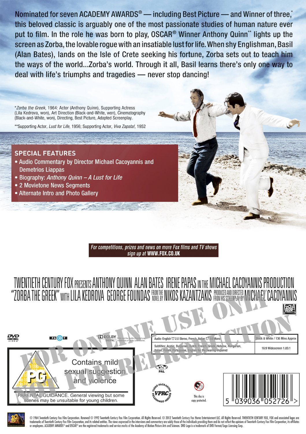 Zorba The Greek - Studio Classic DVD [Reino Unido]