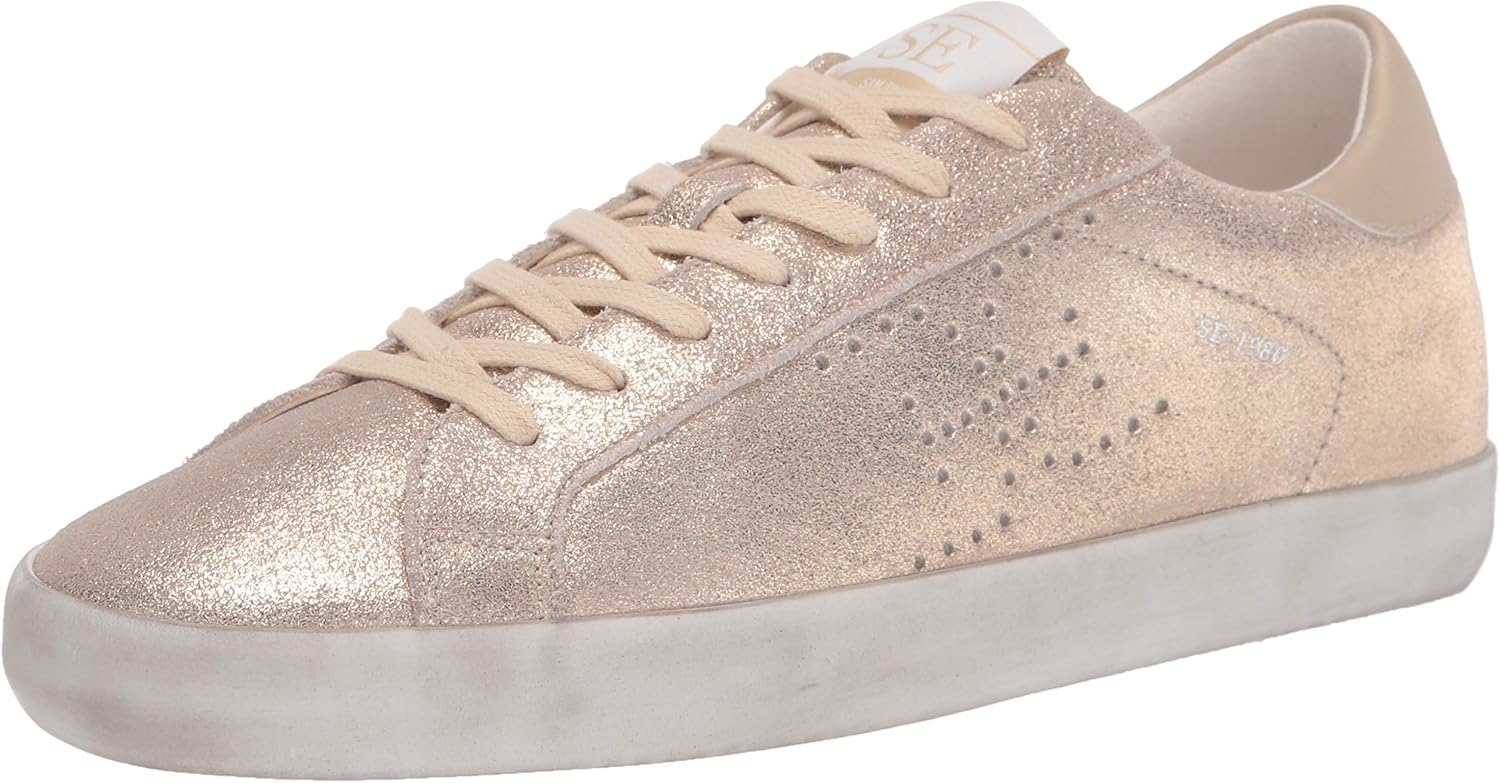 Wit/Gouden Sneakers met Kleine Sleehak - Uwantisell.nl