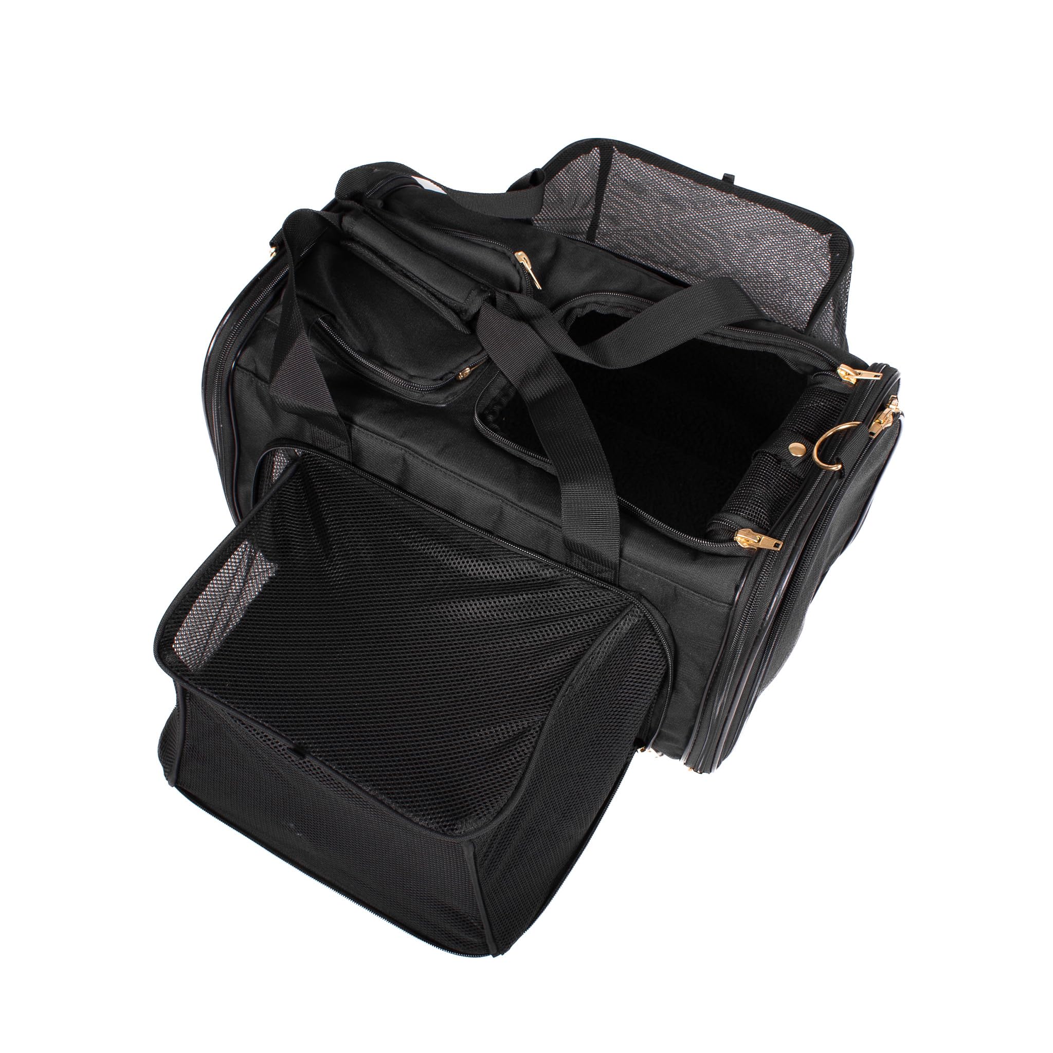 Pet Travel Carrier with Wheels - US Airline Compliant Stylish Pet Stroller Travel Bag for Small Dogs and Cats | Durable, Breathable & Expandable Design with Heavy Duty Wheels - Black - image 8