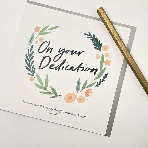 Miniatura 3 de Old English Co. - Tarjeta de dedicación para niño o niña, dedicación cristiana para nieto o nieta, interior en blanco con sobre