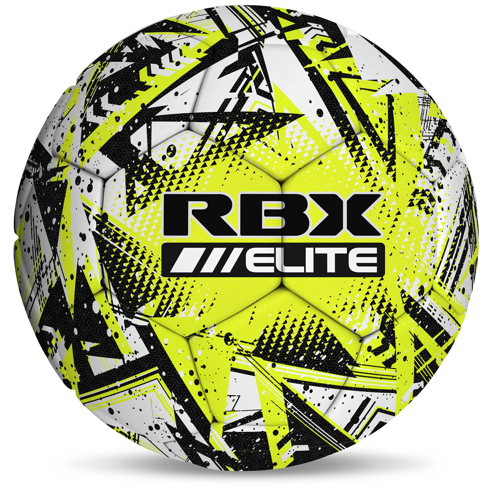 Photo 1 of RBX Size 5 Soccer Ball, Durable 32 Machine-Stitched Panel Construction, Superior Air Retention, All Weather Design, High Contrast Graphics (Volt/Black)