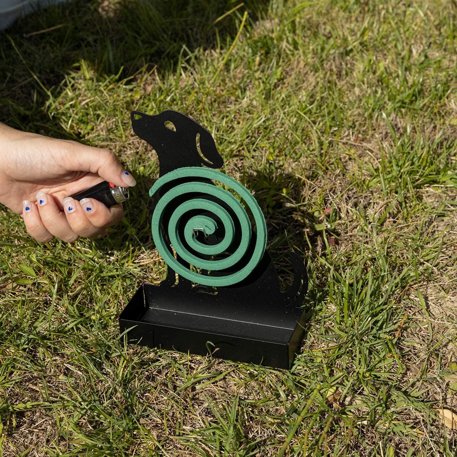 Incense Spiral Holder Mosquito Spiral Metal Black Dog Holder for Indoor and Outdoor Use 14 x 5 x 19 cm - Image 4
