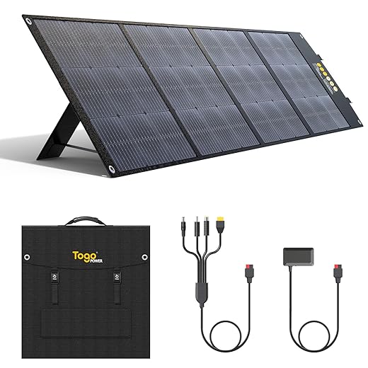 Togo Power 100W Portable Solar Panel for Jackery Explorer 240/300/500/ROCKPALS/Flashfish/Baldr Power Station, Foldable Solar Cell Solar Charger with USB Outputs for RV Laptop iPhone iPad