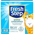 Fresh Step Simply Unscented Light Weight Clumping Litter, Fresh Step Unscented Cat Litter With Activated Charcoal Technology, 15.4 lb. Box