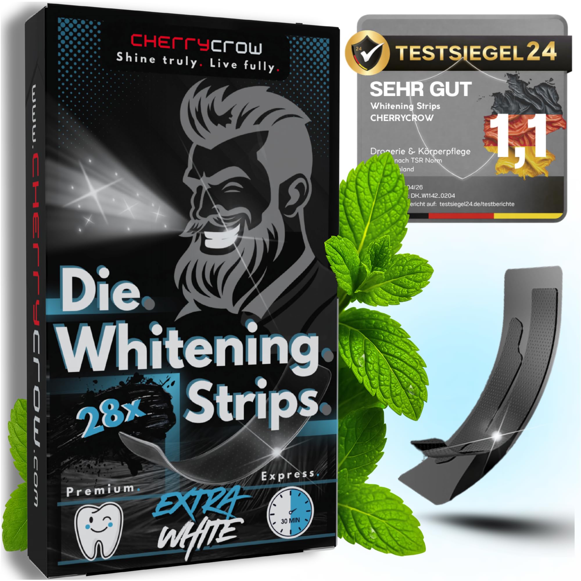 Le strisce sbiancanti | Strisce sbiancanti dei denti (28 strisce) per denti extra bianchi | Strisce sbiancanti denti professionali | Formula 2025 Pure White | Trattamento Teeth Whitening Express con
