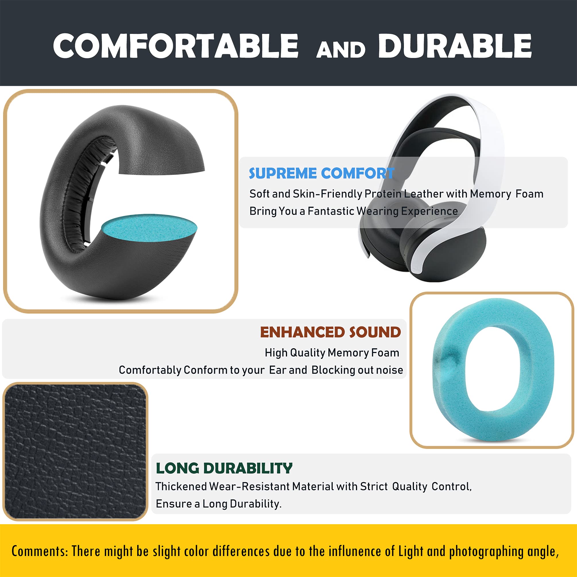 Cuscinetti auricolari di ricambio compatibili con cuffie wireless Sony Playstation 5 PS5 Pulse 3D, con morbida pelle proteica Cuscinetti auricolari di ricambio compatibili con cuffie wireless Sony Playstation 5 PS5 Pulse 3D, con morbida pelle proteica