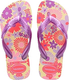 Havaianas – Kids Flores, bequeme, langlebige und witzige Flip-Flops, Sohle mit Blumenmuster, Metallic-Riemen und rutschfes...