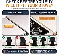 Vista 5 de Linda's Essentials Cubiertas de silicona para huecos para estufas (paquete de 2), relleno de huecos para horno resistentes al calor que sella