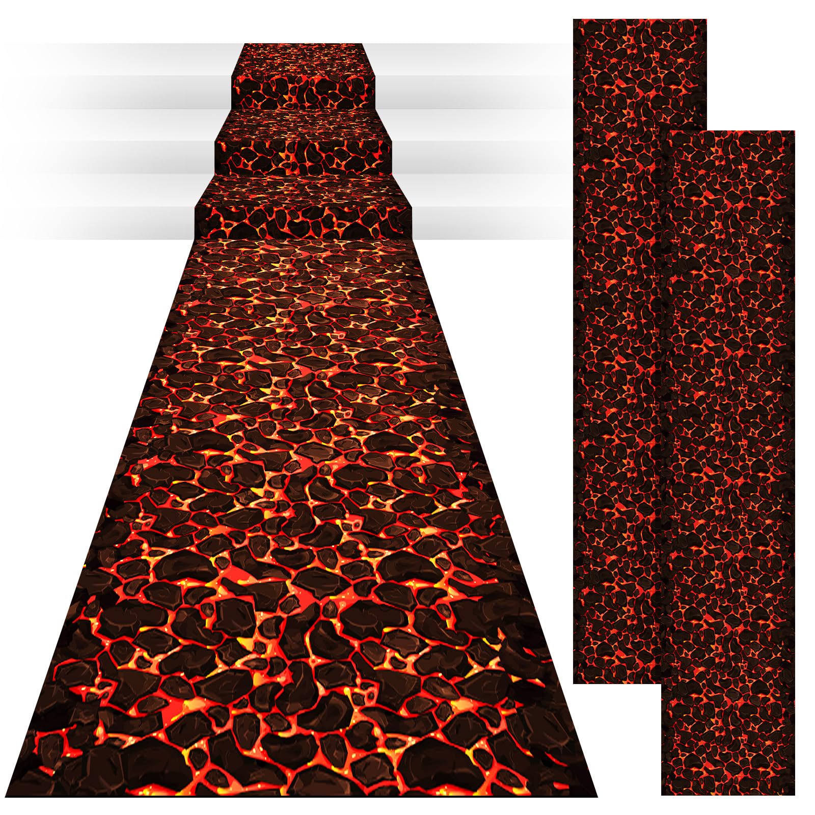 Pinkunn 3 Pcs Lava Runner Plastic Volcano Floor Party Decoration
