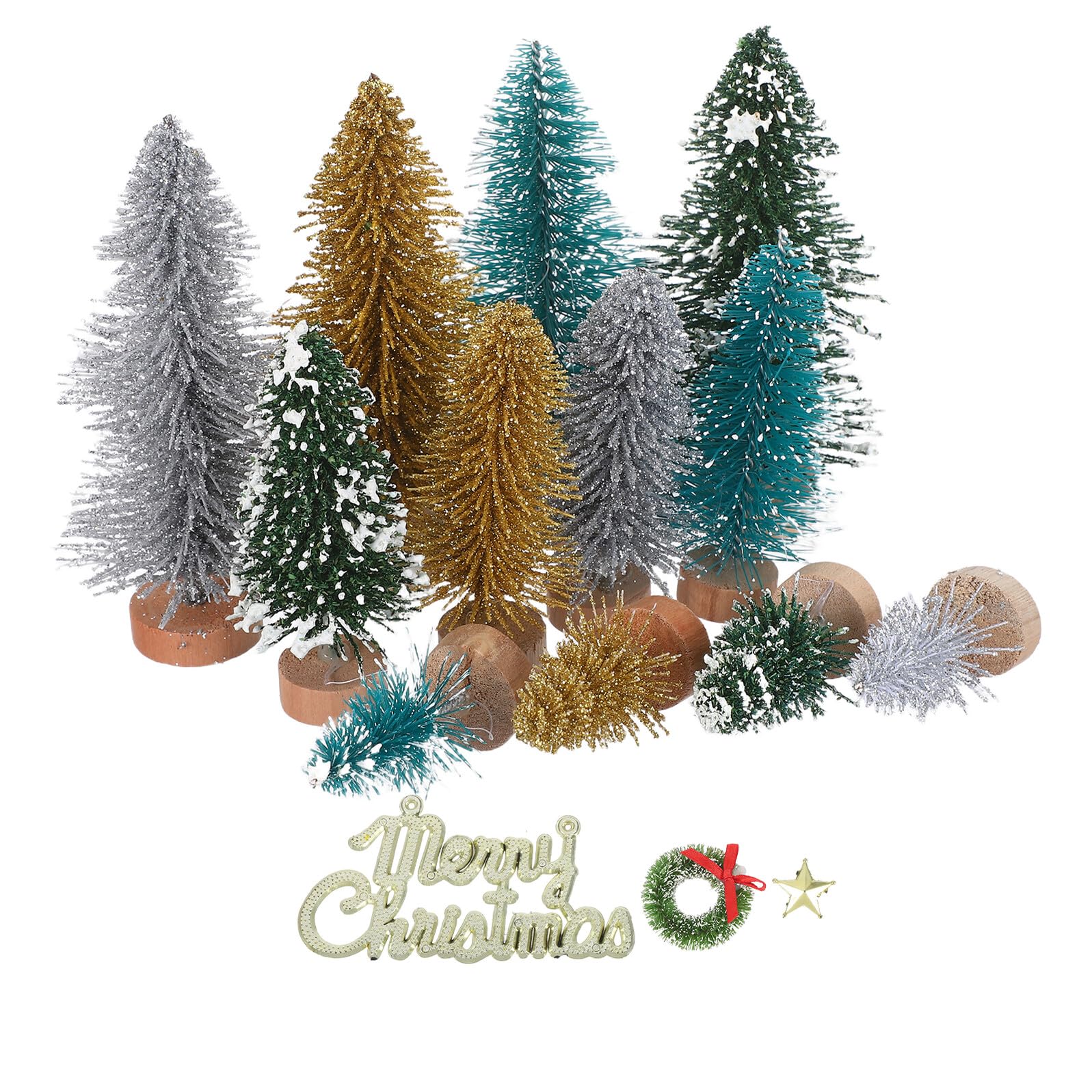 Árbol de Navidad de mesa con escarcha decorativa para adornar el escritorio de la oficina