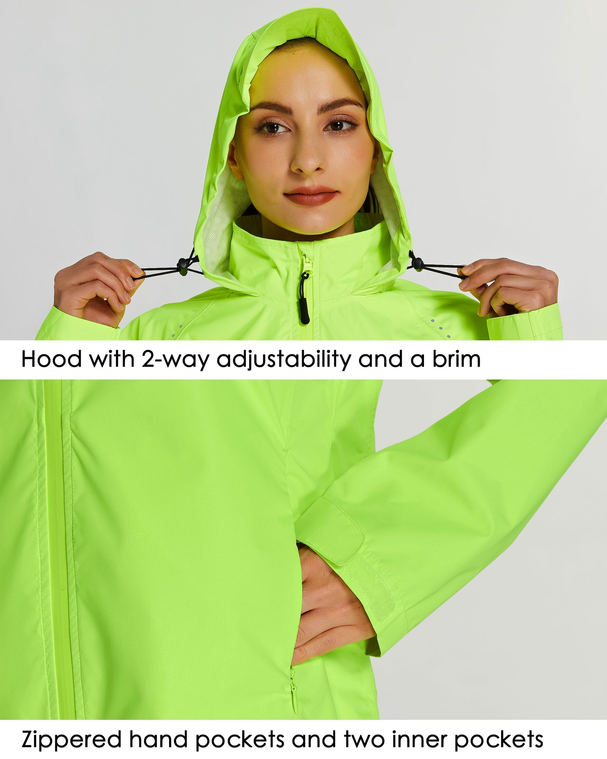 WILLIT Veste de cyclisme pour femme - Imperméable - Veste de course légère et respirante - Coupe-vent - Veste de cyclisme - Veste de randonnée - Veste de vélo pliable à capuche