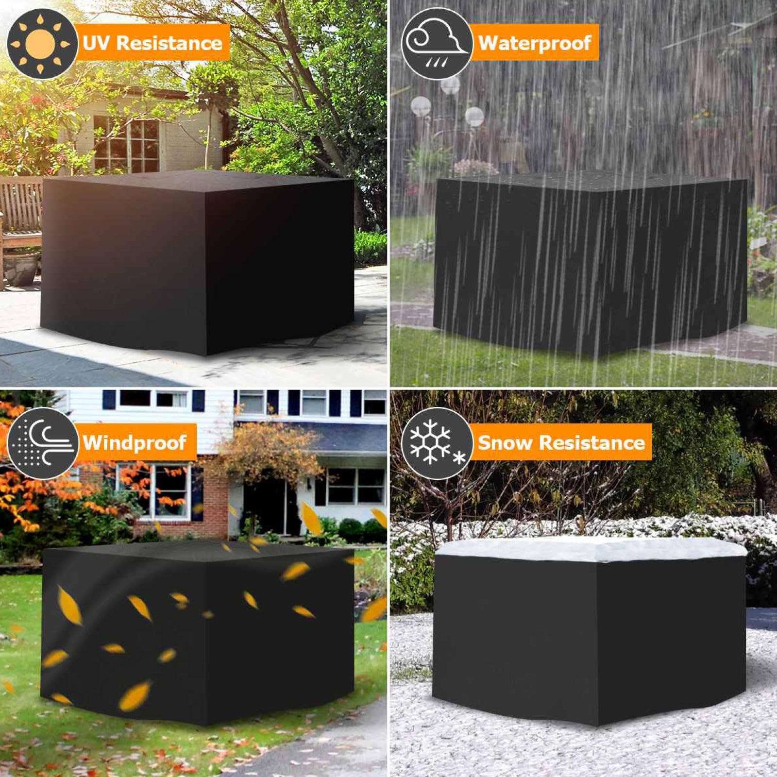 Funda Impermeable Para Mesa De Jardín 120x120x74 Cm: Tejido Oxford 420D, Protección Anti-UV Y Anti-polvo - ¡Protege Tus Muebles Todo El Año!