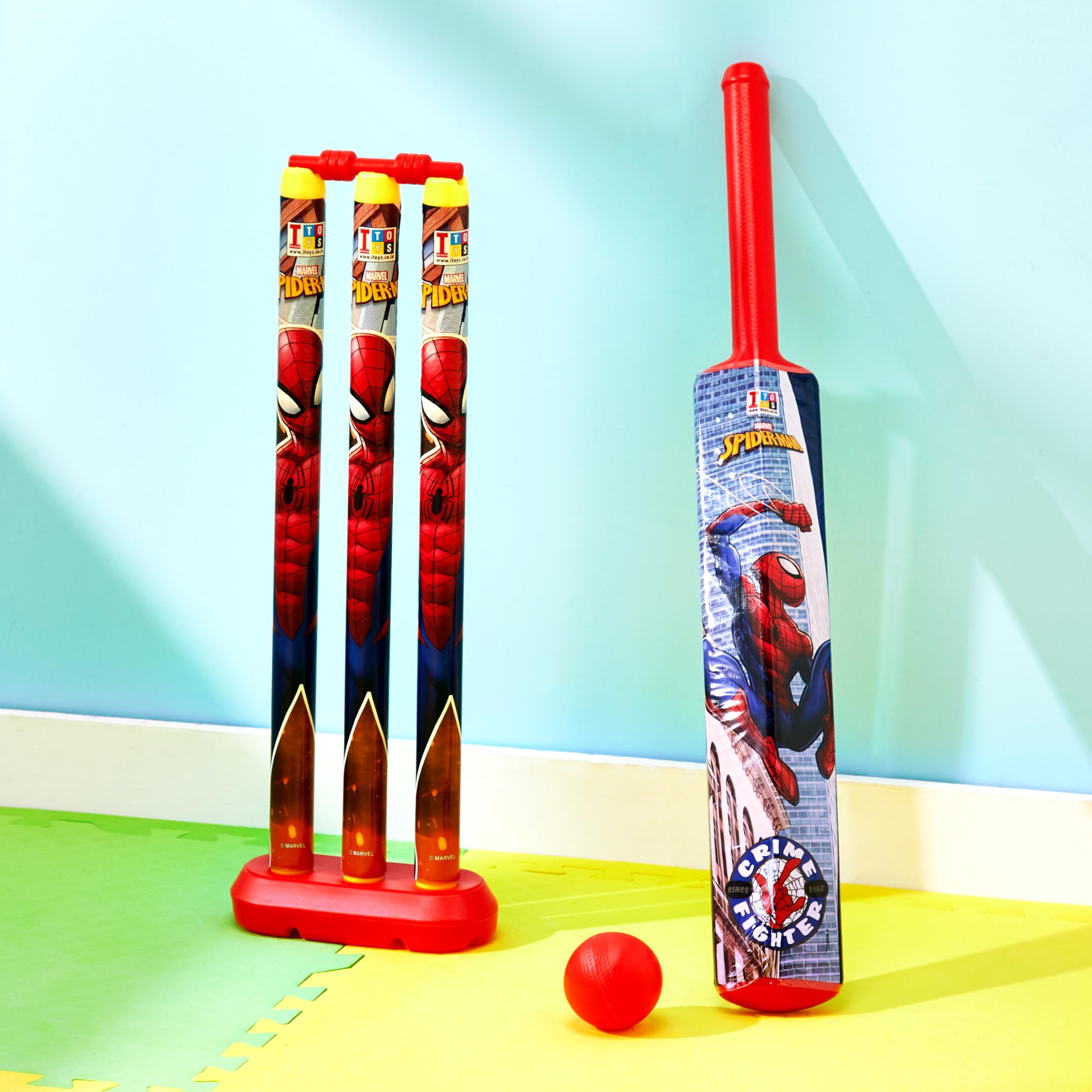 Amazon Brand - Jam & Honey Spiderman Premium Cricket Set for Kids | Bat, Stumps, Ball & Holder | BIS Certified | Indoor Outdoor Play - Image 4 thumbnail